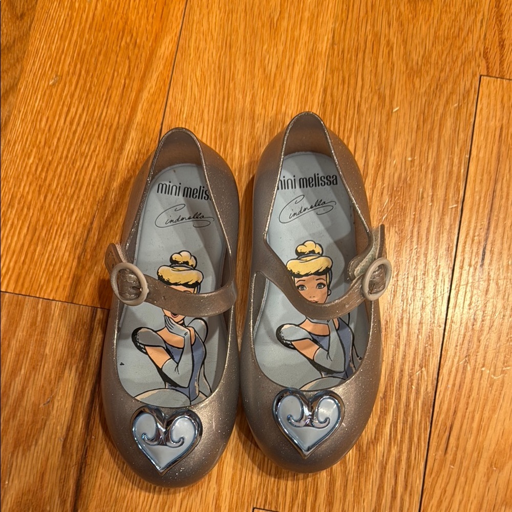 Mini Melissa Cinderella Kids Shoes - Glittery Gray